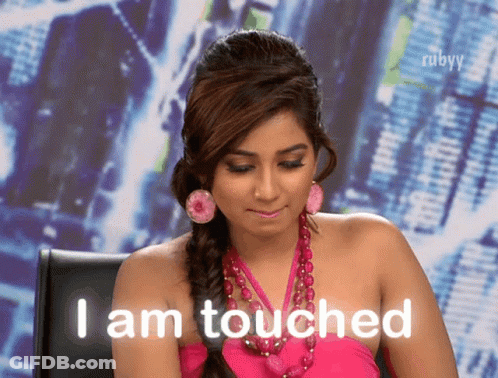 Woman In Pink Dress Says I Am Touched GIF