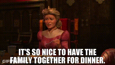 Woman In Pink Dress Sitting At Table With Knife GIF