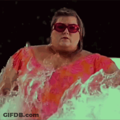 Woman In Pink Dress Swimming GIF