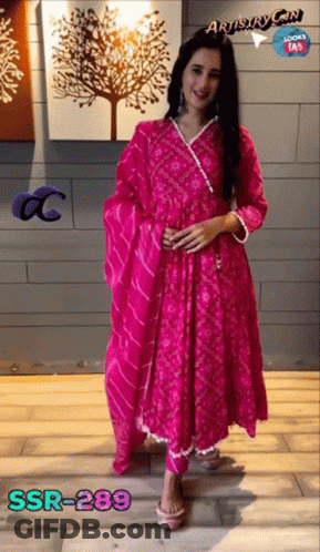 Woman In Pink Dress With SSR-289 GIF