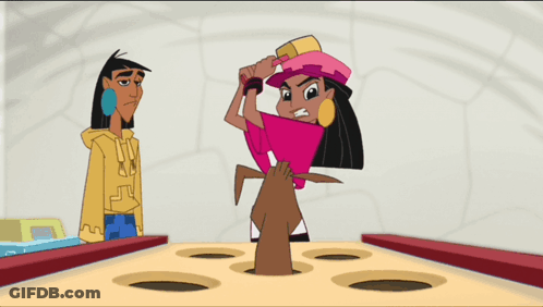 Woman In Pink Hat Next To Man In Yellow Hoodie GIF
