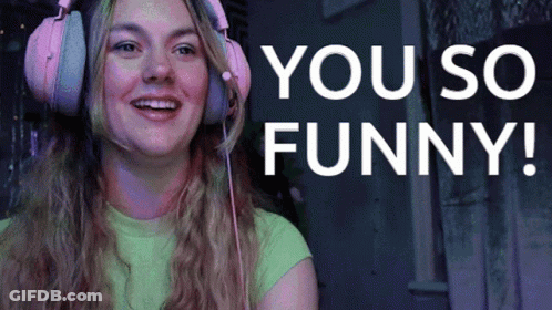 Woman In Pink Headphones Smiling Says You So Funny GIF