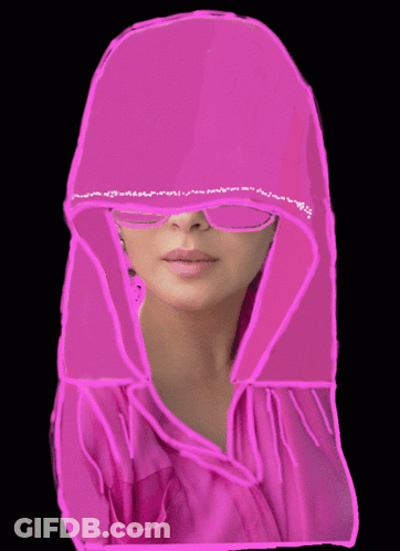 Woman In Pink Hoodie And Sunglasses Habibi GIF