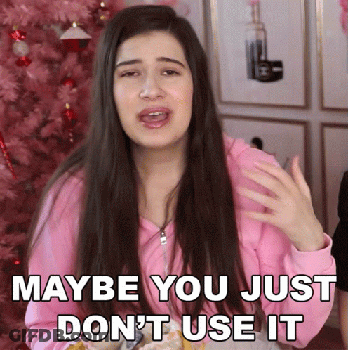 Woman In Pink Jacket Saying Maybe You Don't Use It GIF