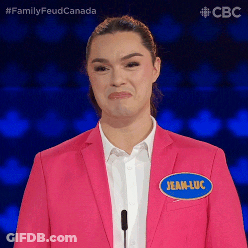 Woman In Pink Jacket With Jean-Luc Name Tag GIF