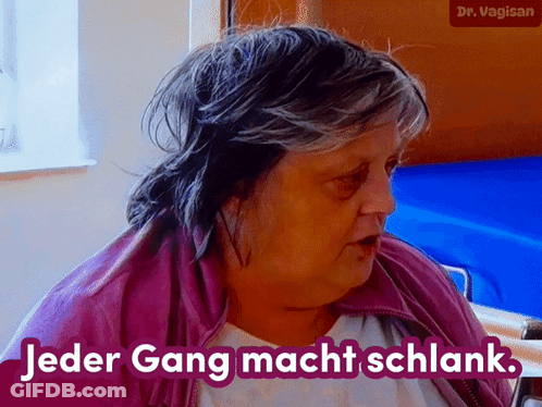 Woman In Pink Jacket With Jeder Gang Macht Schlank GIF