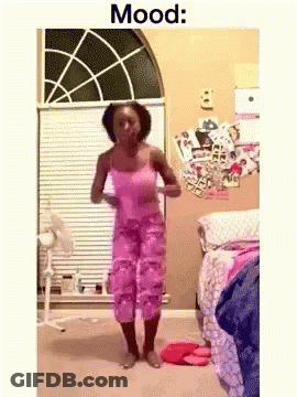 Woman In Pink Pajamas Dancing Mood GIF