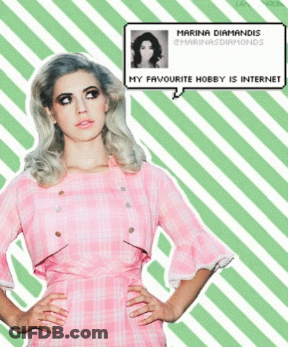 Woman In Pink Plaid Dress With Speech Bubble GIF