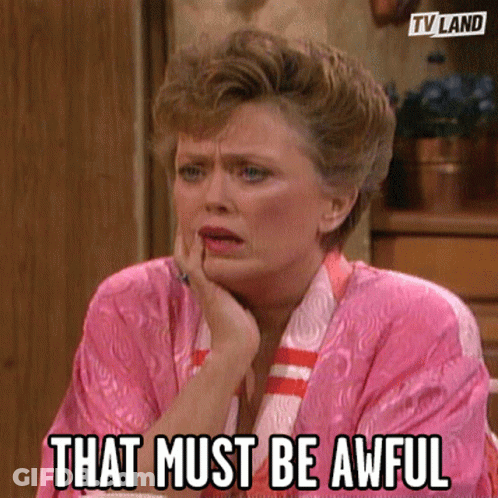 Woman In Pink Robe Saying That Must Be Awful GIF