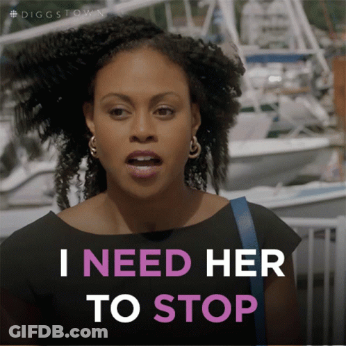 Woman In Pink Saying I Need Her To Stop GIF