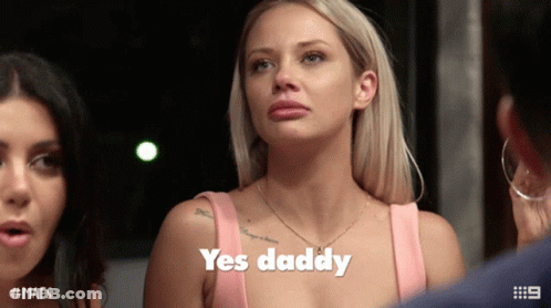 Woman In Pink Saying Yes Daddy GIF
