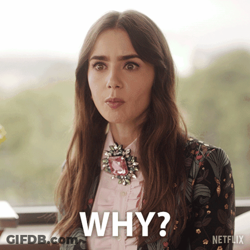 Woman In Pink Shirt And Black Jacket Asking Why GIF
