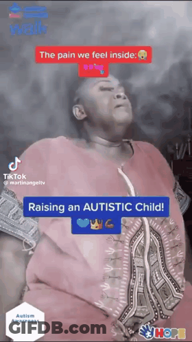 Woman In Pink Shirt Raising An Autistic Child GIF