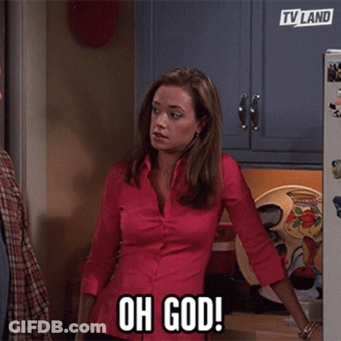 Woman In Pink Shirt Saying Oh God GIF