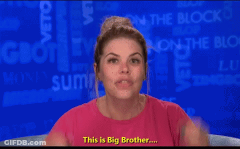 Woman In Pink Shirt Saying This Is Big Brother GIF