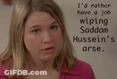 Woman In Pink Shirt Says I'd Rather Have A Job Wiping Saddam Hussein's Arse GIF