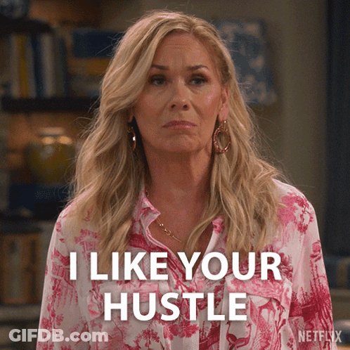 Woman In Pink Shirt Says I Like Your Hustle GIF