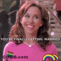 Woman In Pink Shirt Smiling You're Finally Getting Married GIF