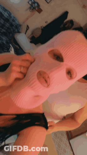 Woman In Pink Ski Mask GIF