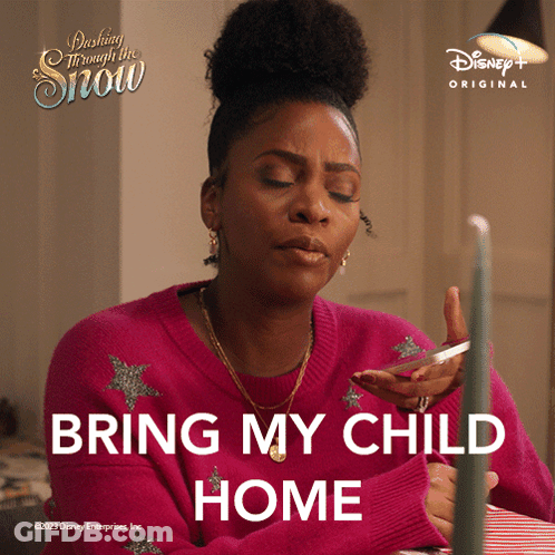 Woman In Pink Sweater Bring My Child Home GIF