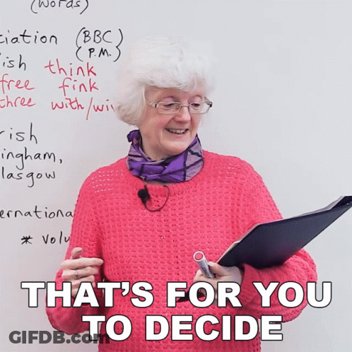 Woman In Pink Sweater Holding Clipboard Saying That's For You GIF