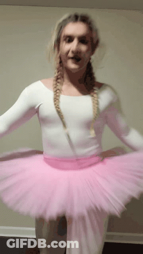 Woman In Pink Tutu And White Leotard GIF