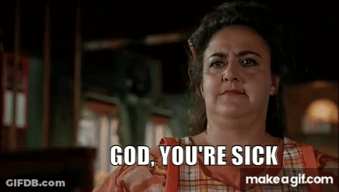 Woman In Plaid Dress Saying God You're Sick GIF