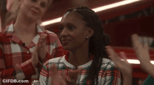 Woman In Plaid Shirt Applauding Stadium GIF