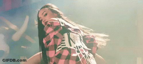 Woman In Plaid Shirt Dancing On Stage GIF