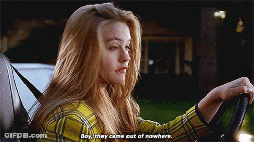 Woman In Plaid Shirt Driving Car Saying Boy They Came Out Of Nowhere GIF
