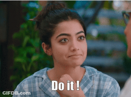 Woman In Plaid Shirt Saying Do It GIF