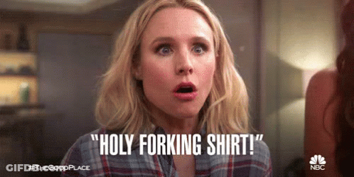 Woman In Plaid Shirt Saying Holy Forking Shirt GIF