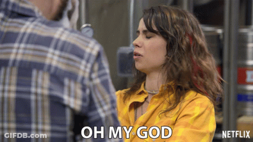 Woman In Plaid Shirt Saying Oh My God GIF