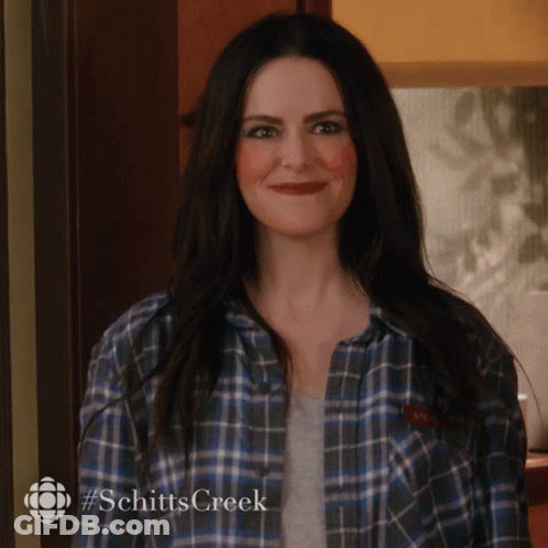 Woman In Plaid Shirt Schitts Creek GIF