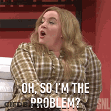 Woman In Plaid Shirt Sitting Talking About Problem GIF