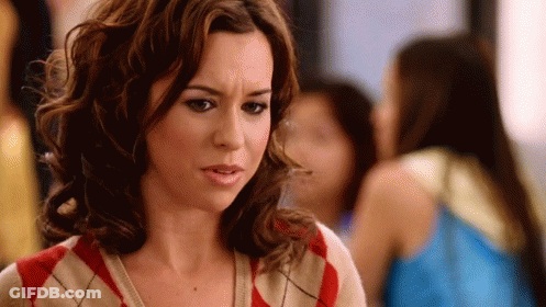 Woman In Plaid Sweater Making Funny Face GIF