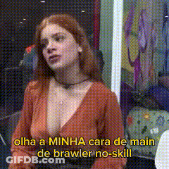 Woman In Plunging Neckline Says Olha A Minha Cara De Main De Brawler No-Skill GIF