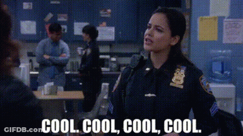 Woman In Police Uniform Talking To Man GIF