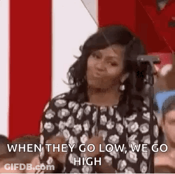 Woman In Polka Dot Dress Talking At Microphone GIF
