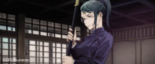 Woman In Ponytail Holding Sword In Room With Windows GIF
