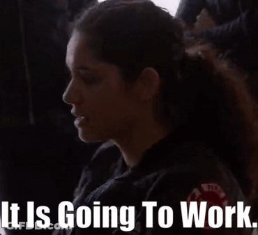 Woman In Ponytail Talking On Phone Saying It's Going To Work GIF