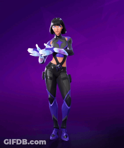 Woman In Purple And Black Superhero Costume GIF