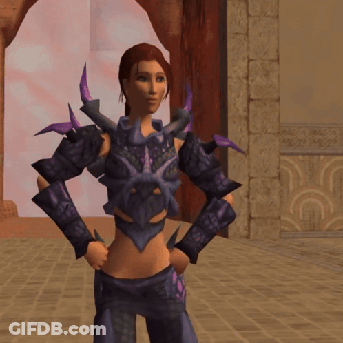 Woman In Purple Armor Video Game GIF
