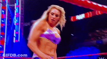 Woman In Purple Bikini In Wrestling Ring GIF