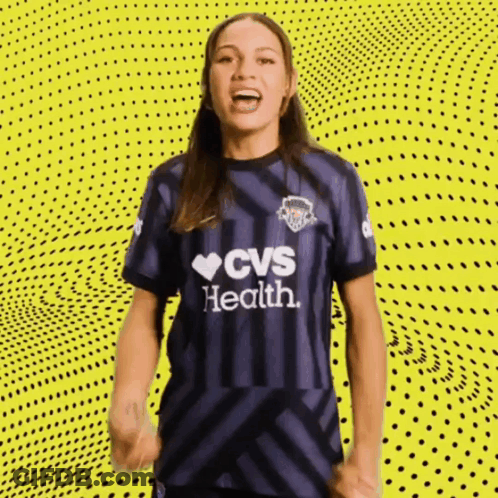 Woman In Purple CVS Health Jersey Cheering GIF