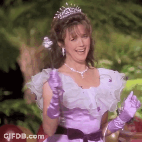 Woman In Purple Dress And Tiara GIF