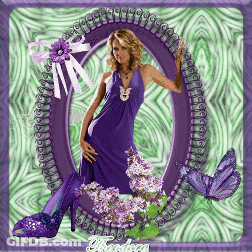Woman In Purple Dress Posing GIF