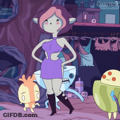 Woman In Purple Dress Saying Bravest Warriors GIF