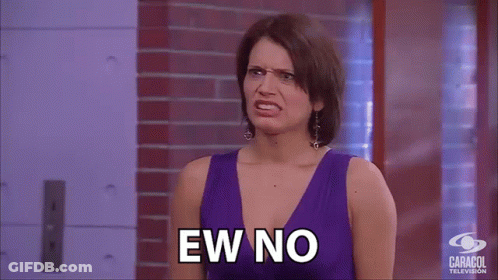 Woman In Purple Dress Saying Ew No GIF