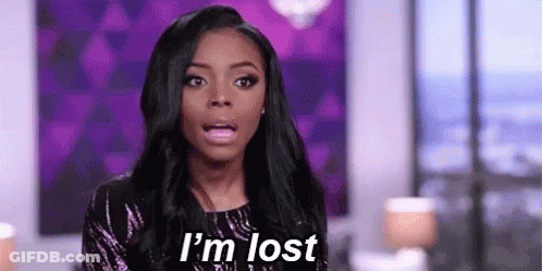 Woman In Purple Dress Saying I'm Lost GIF